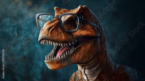 dinosaurus  wearing glasses