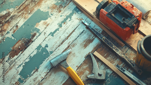 Wallpaper Mural 
A house construction renovation background with tools would typically include various elements and tools associated with building and renovating homes. Torontodigital.ca