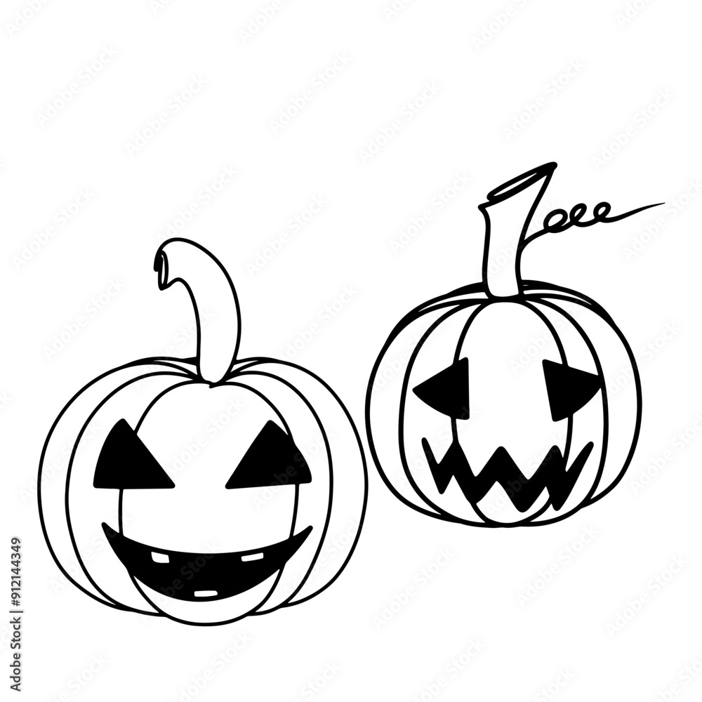 Fototapeta premium halloween pumpkin isolated on transparent background. Vector illustration
