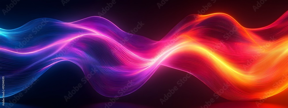 Luminous Neon Waves. Abstract futuristic theme concept Luminous Neon Waves. Abstract futuristic theme concept