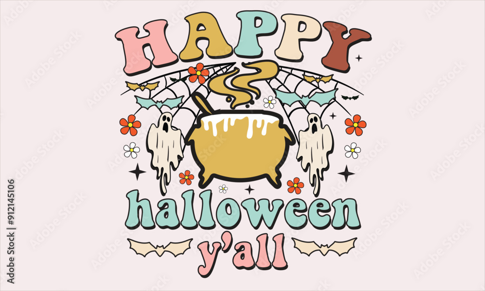 Obraz premium Happy Halloween Y’all T-Shirt Design