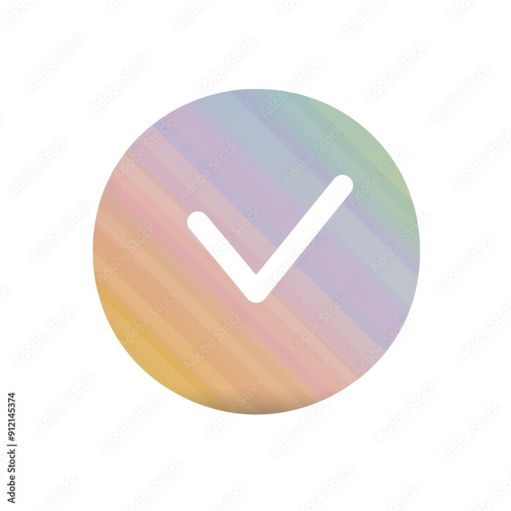 Abstract Pastel Gradient with Checkmark Icon - Concept of Approval and Completion Abstract Pastel Gradient with Checkmark Icon - Concept of Approval and Completion