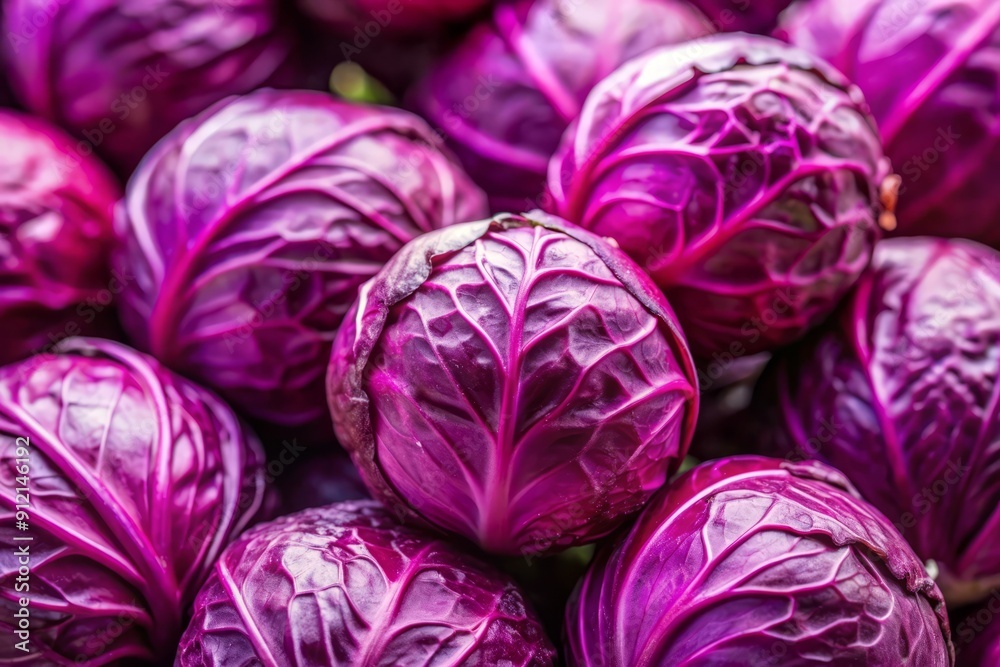 Fototapeta premium Close-up of Red Cabbage Heads.