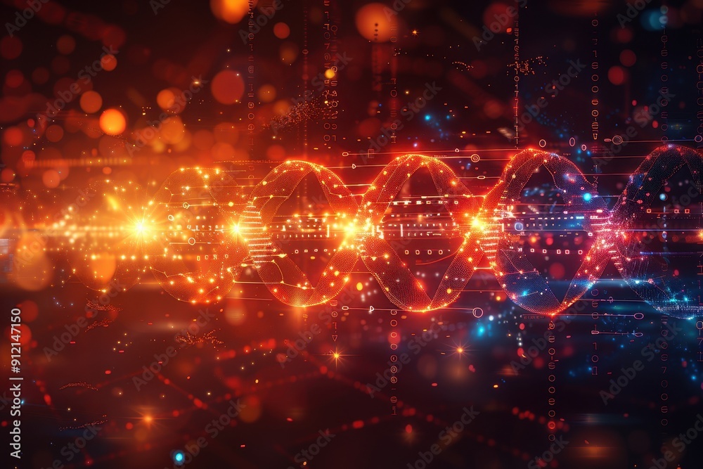 Obraz premium Abstract Vector Art Depicting Medical Technology With Dynamic Wave Patterns