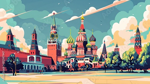  Illustration Of Russian Landmarks, Generative AI