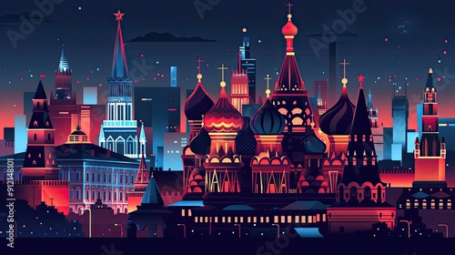  Illustration Of Russian Landmarks, Generative AI