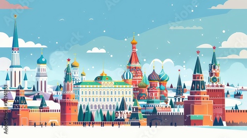  Illustration Of Russian Landmarks, Generative AI