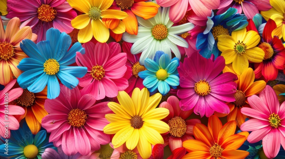 A flower background with a close-up of blooming flowers in various colors, creating a vibrant and lively scene, perfect for themes related to nature, spring, and beauty, evoking a sense of growth and A flower background with a close-up of blooming flowers in various colors, creating a vibrant and lively scene, perfect for themes related to nature, spring, and beauty, evoking a sense of growth and