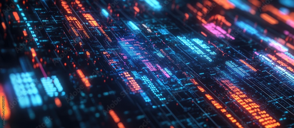 Obraz premium 3D Rendered Text with Screen Effects Showcasing Technological Glitches and Interference