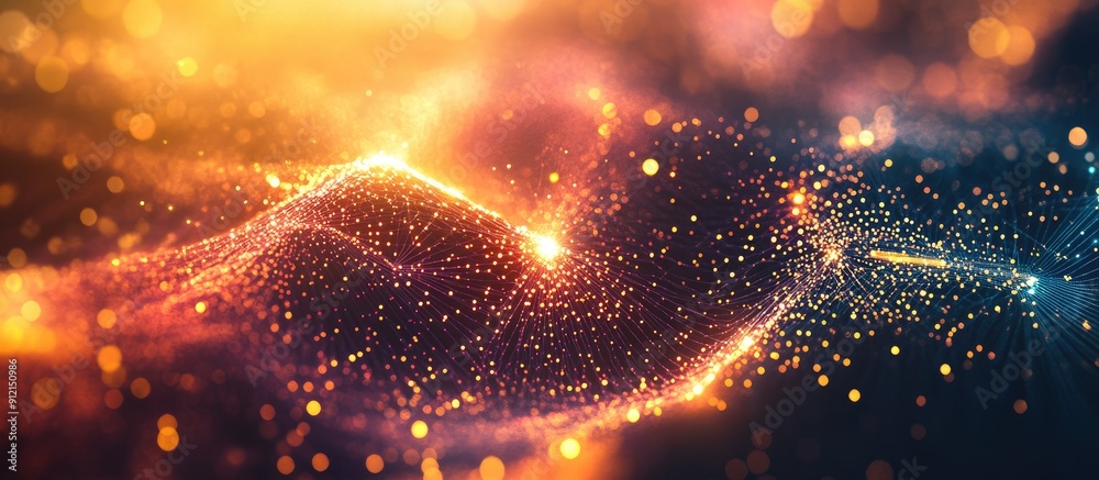 Abstract visualization of a digital network featuring illuminated interconnected nodes symbolizing technology communication and data exchange Abstract visualization of a digital network featuring illuminated interconnected nodes symbolizing technology communication and data exchange