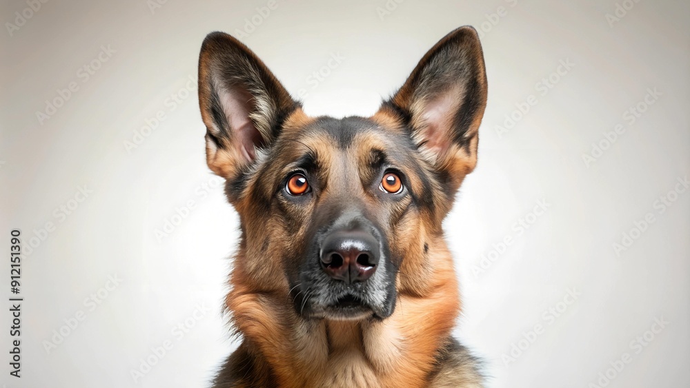 Wide-Eyed Wonder: A German Shepherd's Moment of Shock generative AI Wide-Eyed Wonder: A German Shepherd's Moment of Shock generative AI
