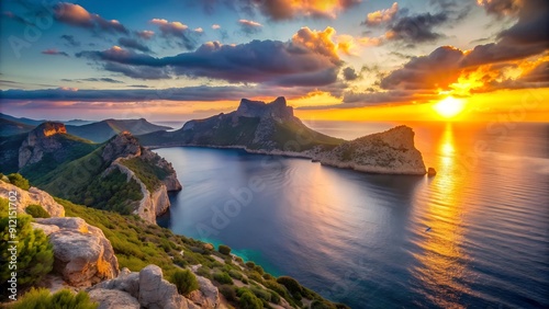 Serene Sunset Over Cap Formentor  AI Generated