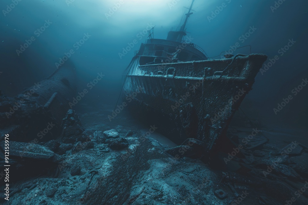 Fototapeta premium A boat floating in calm waters