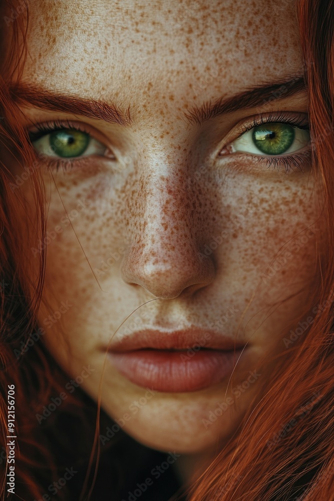Woman with freckles