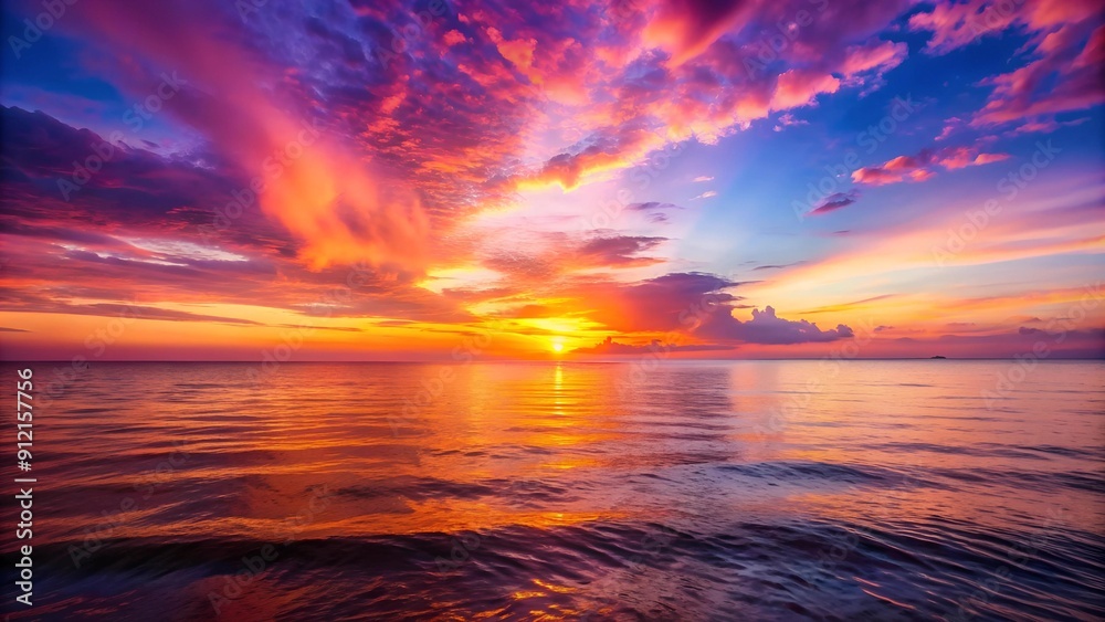 Serene Sunset Over a Tranquil Sea AI generated Serene Sunset Over a Tranquil Sea AI generated