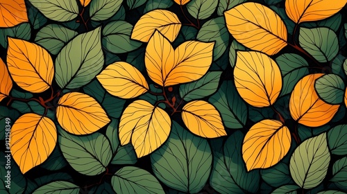 Abstract Autumn Leaves Pattern