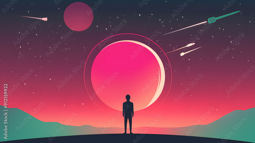 Vector style poster design for space Vector style poster design for space