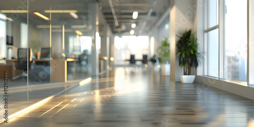 Blur focus of open space office interior background