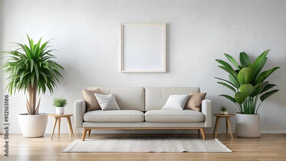 Serene Minimalist Lounge: A Touch of Greenery Generative AI Serene Minimalist Lounge: A Touch of Greenery Generative AI