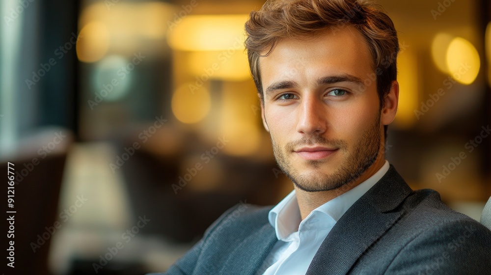image of handsome young businessman, single color background with generative ai image of handsome young businessman, single color background with generative ai