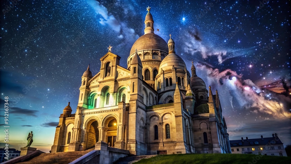 Nocturne: The Church of Saint-Pierre de Montmartre under a Starry Sky Generative AI Nocturne: The Church of Saint-Pierre de Montmartre under a Starry Sky Generative AI