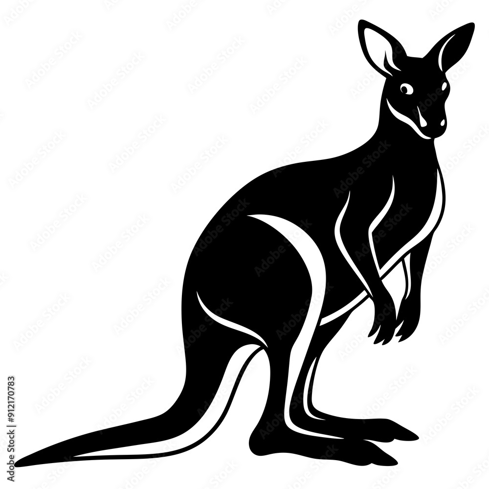 kangaroo with baby vector illustration kangaroo with baby vector illustration