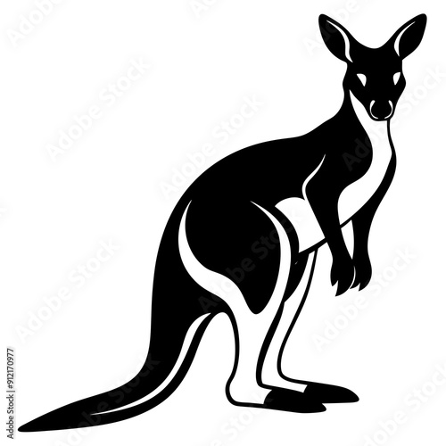 kangaroo silhouette vector