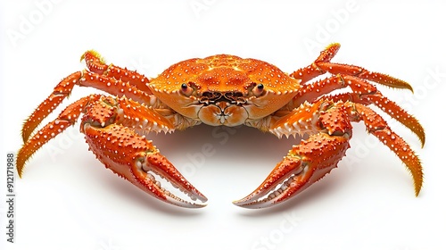 A large orange crab on a white background photo