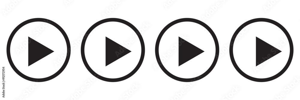Play button icon vector set Play button icon vector set