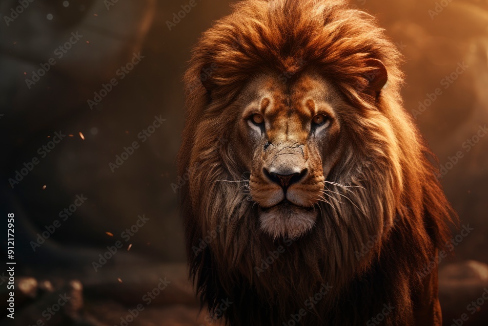 majestic lion background. Cinematic lighting, with generative ai