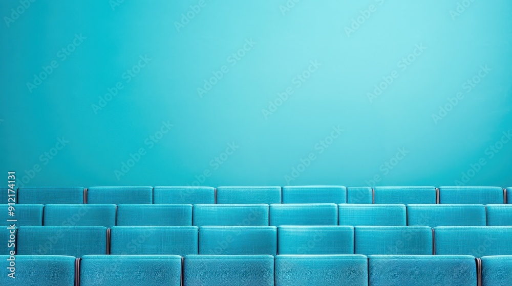 Obraz premium Empty Blue Seats in a Modern Auditorium
