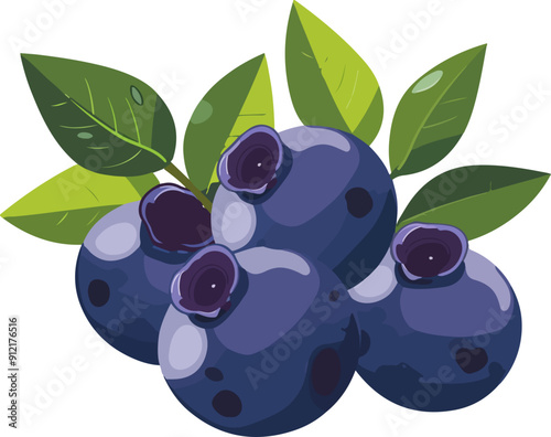 Blueberry clipart desing illustration