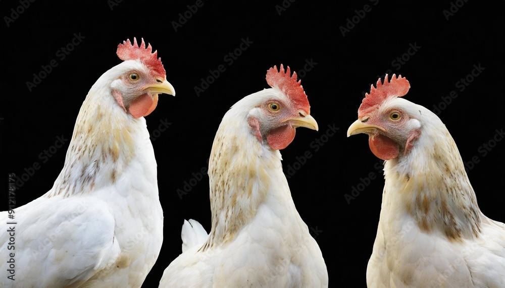 Fototapeta premium two chickens on a farm