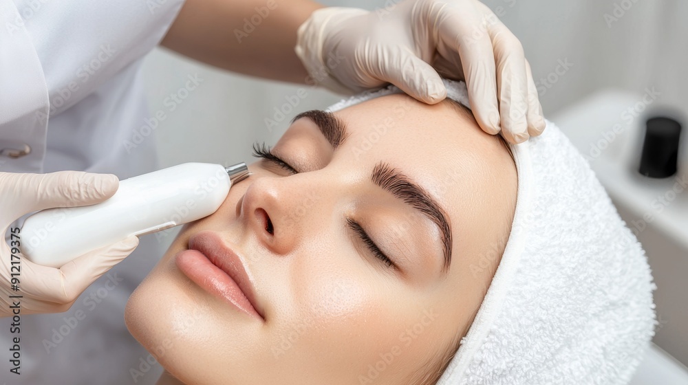 a woman getting her eyebrows done a woman getting her eyebrows done