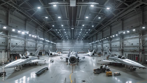 Fighter Jets in Hangar