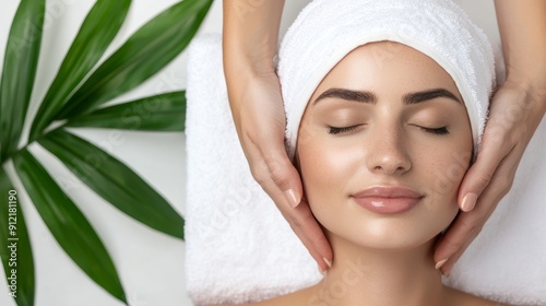 a woman getting her face massage