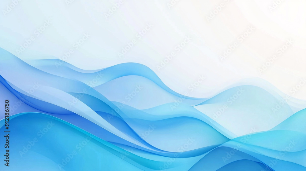 Fototapeta premium Modern light blue wave overlapped pattern on background. white background. Minimal geometric white light background abstract design. Elegant blue wave and white Background. 