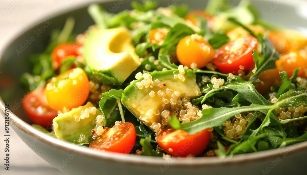 Fresh salad with quinoa, avocado, and cherry tomatoes. Fresh salad with quinoa, avocado, and cherry tomatoes.