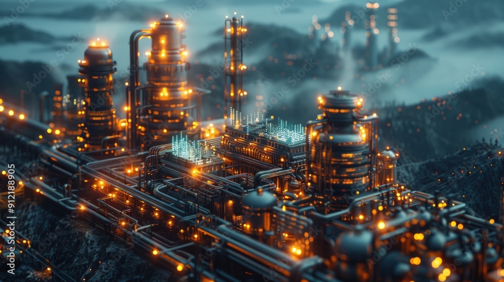 Fototapeta premium Futuristic Industrial Complex