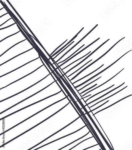 Diagonal border and perpendicular lines on both sides.