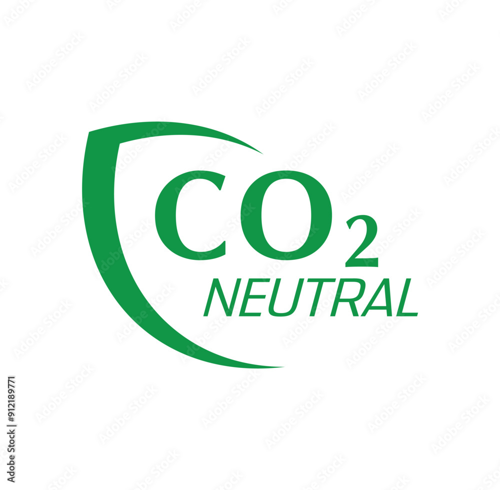 carbon neutral text information sign