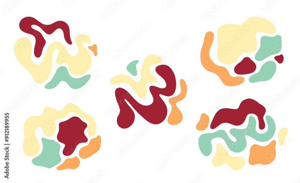 Flowing Abstract and Warm Autumn Palette Smooth Elements Flowing Abstract and Warm Autumn Palette Smooth Elements