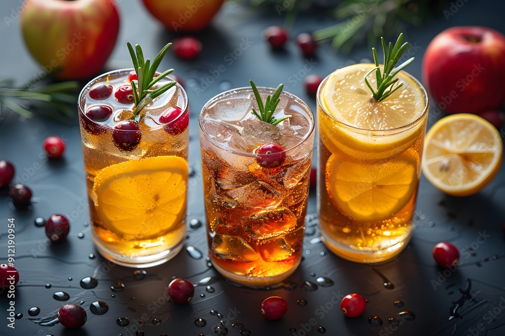 Refreshing Cranberry and Lemon Iced Tea with Rosemary Garnish - Perfect Summer Beverage for Relaxation and Holiday Celebrations