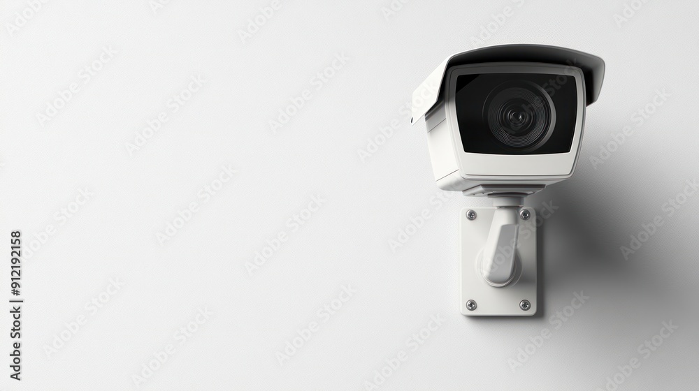 Security Camera on a White Wall Security Camera on a White Wall