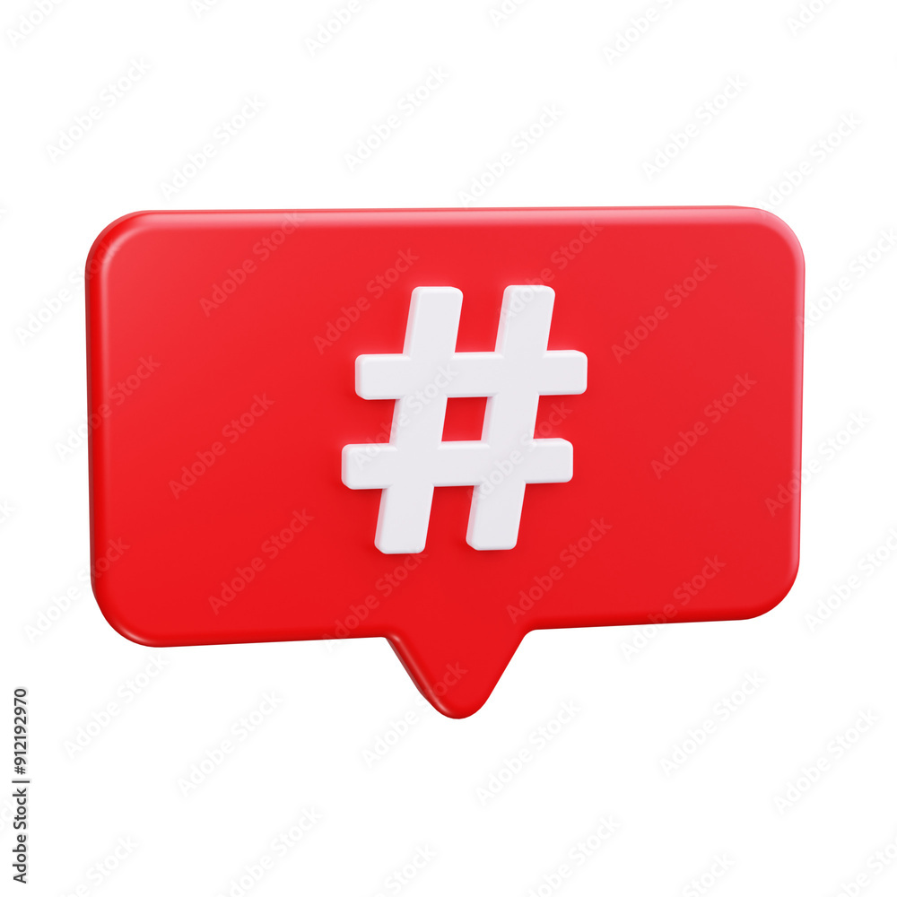 Obraz premium hashtag 3d render icons