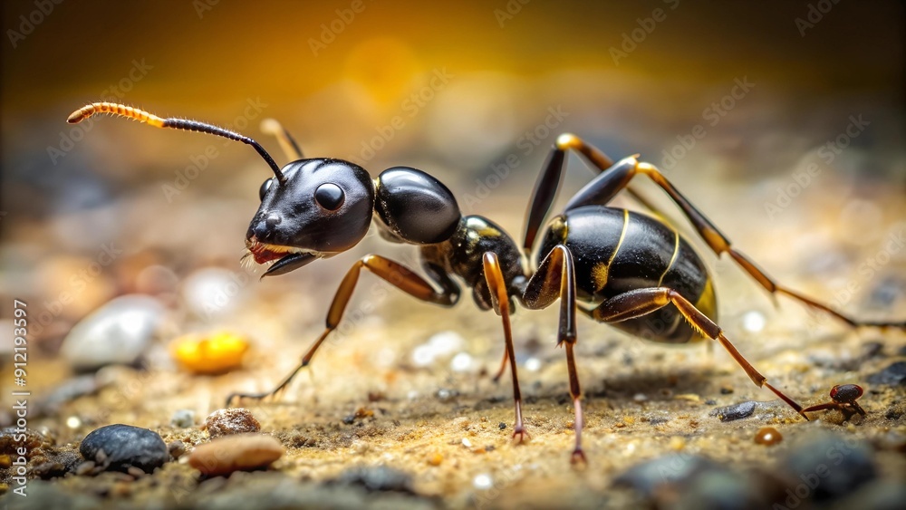 Ant's Exoskeleton: A Microscopic Symphony of Black and Gold Generative AI Ant's Exoskeleton: A Microscopic Symphony of Black and Gold Generative AI