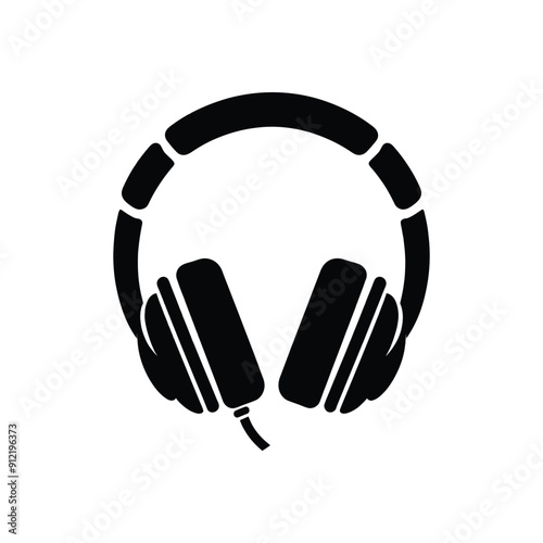 Headset Silhouette Vector for Download - Essential Graphic for Music Enthusiasts, Designers, and Digital Projects