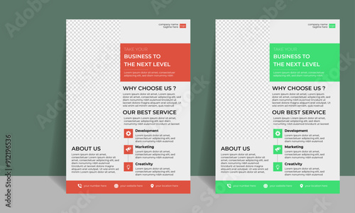 Multipurpose Flyer Layout with Red and green Accent