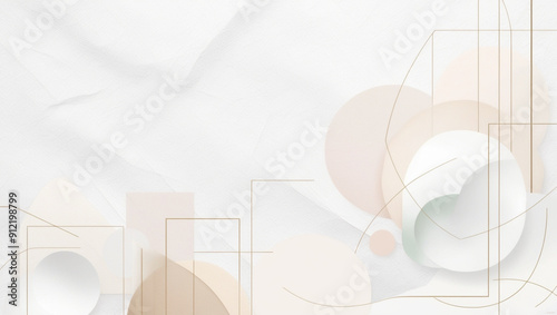 Abstract rounded lines on a light background, 3d render photo