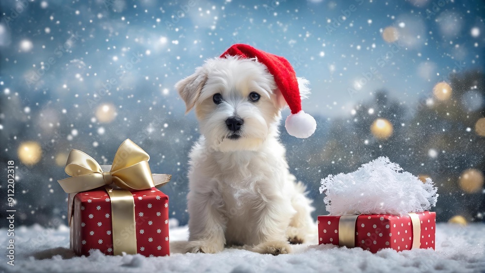 Snowy Wonderland: A Festive Puppy's Christmas AI generated Snowy Wonderland: A Festive Puppy's Christmas AI generated